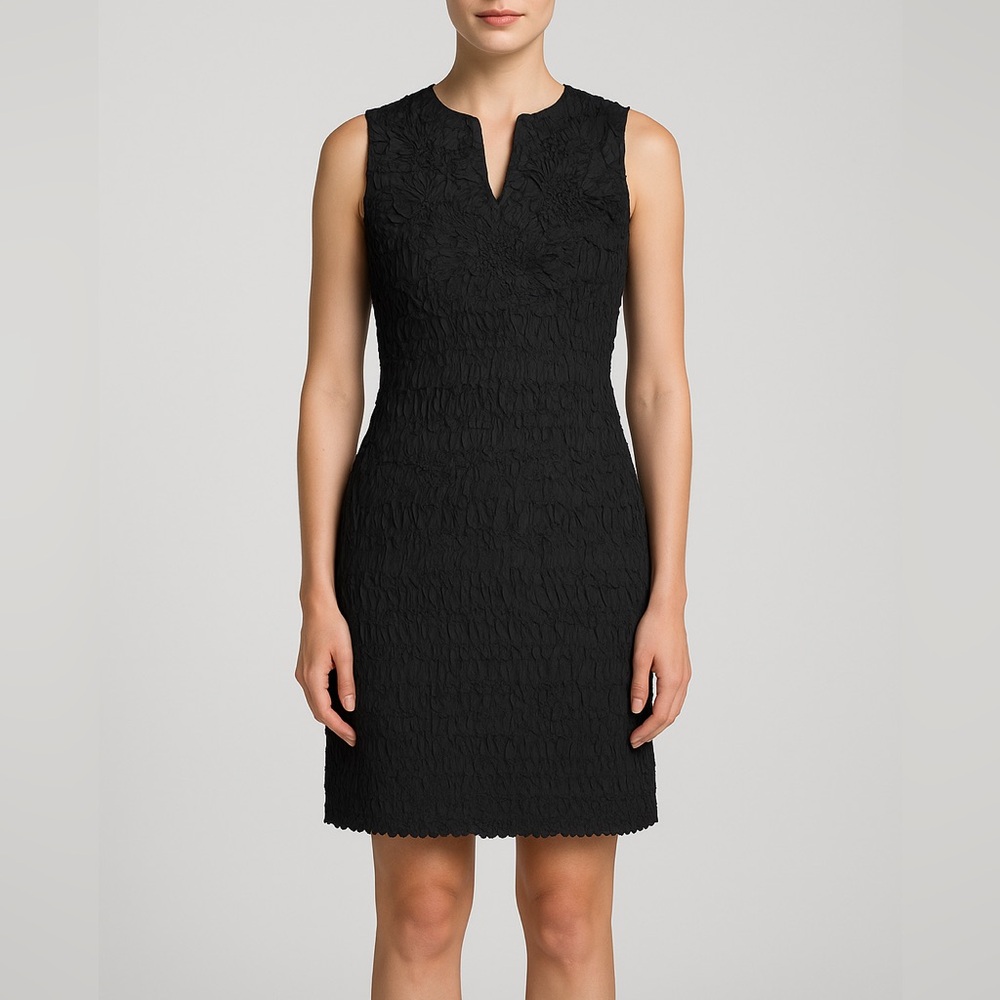 Naeem Khan Dress Haute Couture Appliqué Rosette LBD